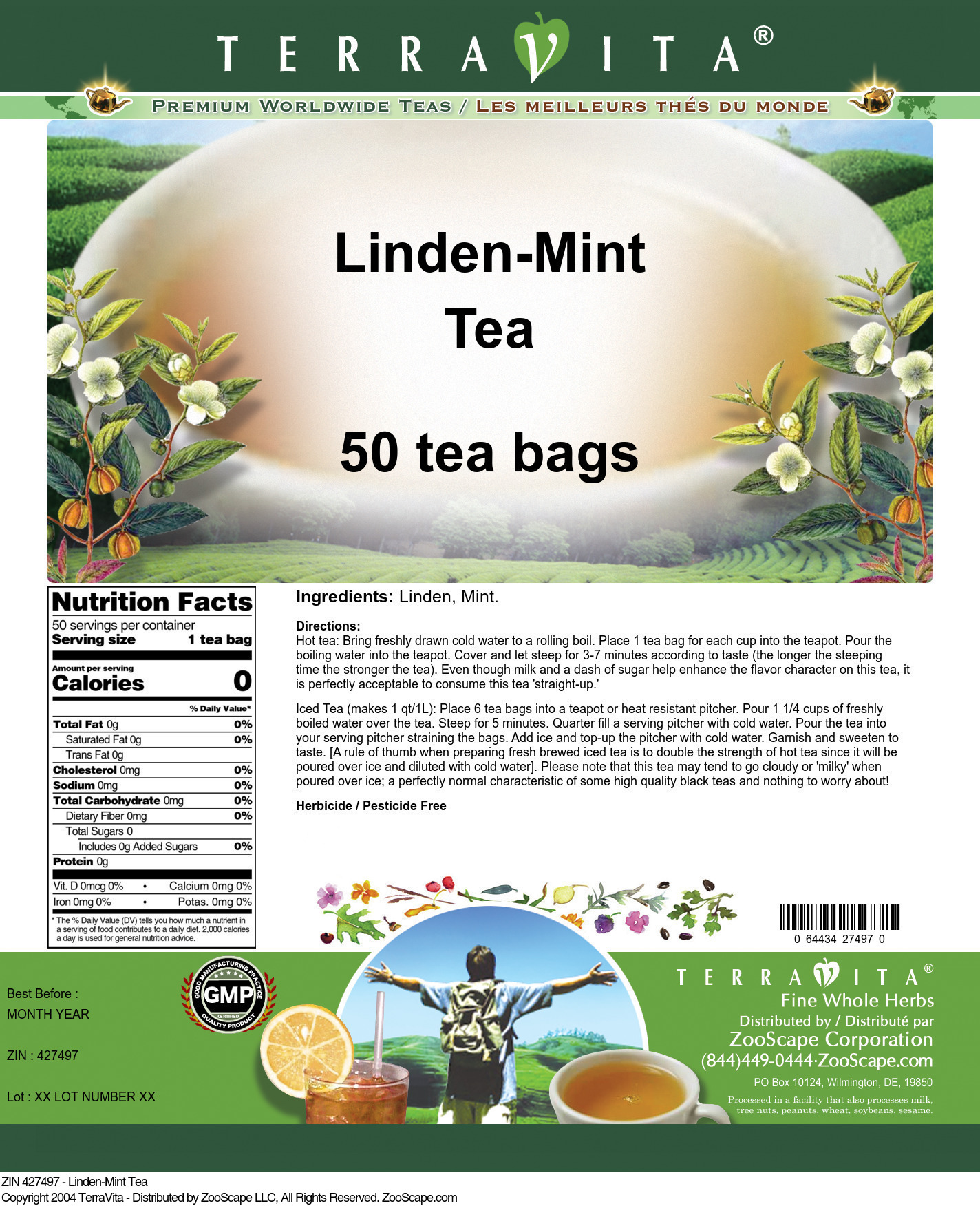 Linden-Mint Tea - Label