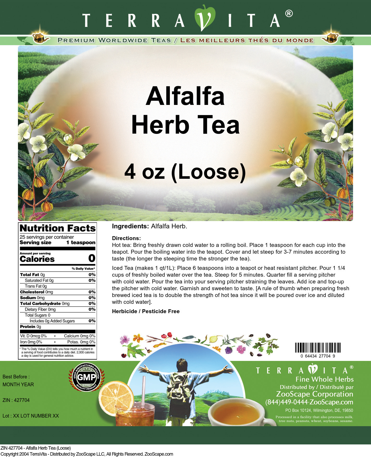 Alfalfa Herb Tea (Loose) - Label