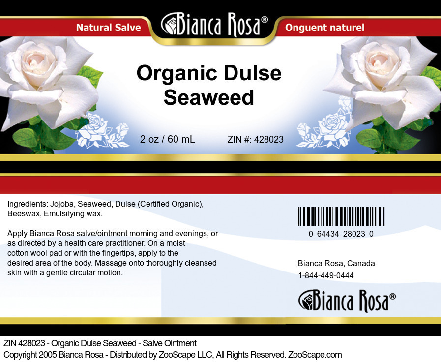 Organic Dulse Seaweed - Salve Ointment - Label