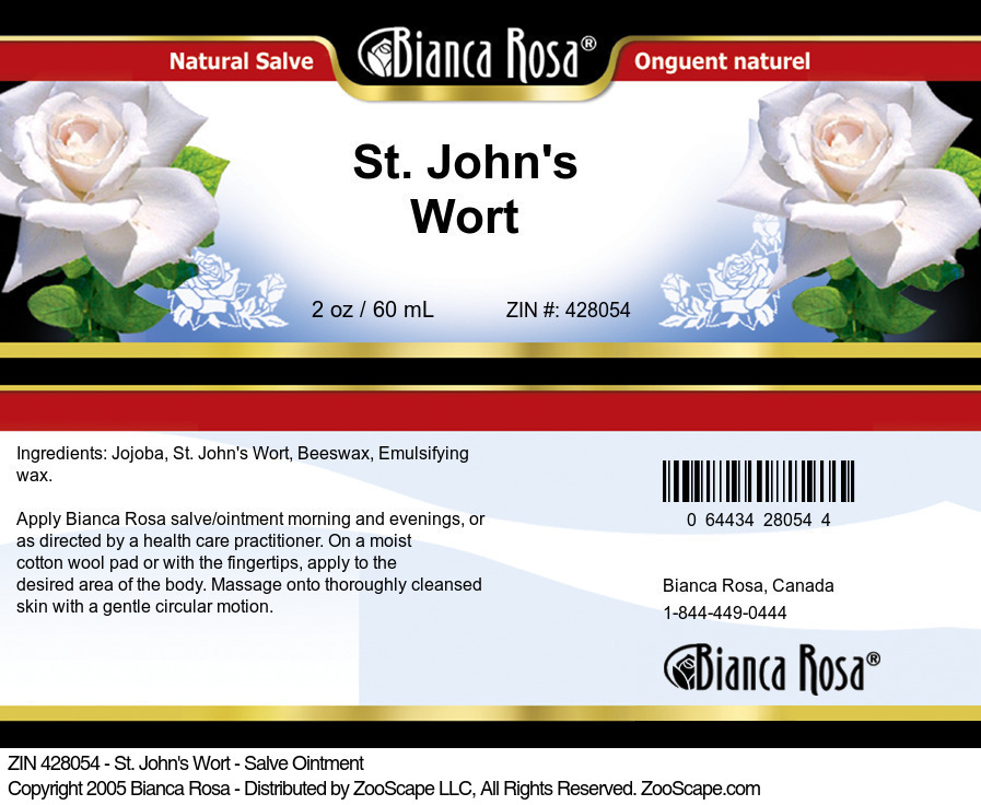 St. John's Wort - Salve Ointment - Label