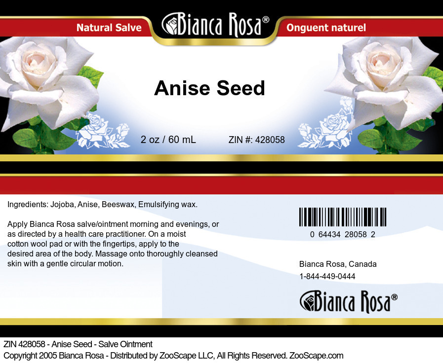 Anise Seed - Salve Ointment - Label