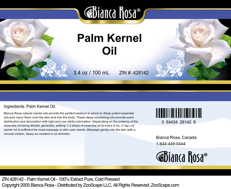 Palm Kernel Oil - 100% Pure, Cold Pressed - Label