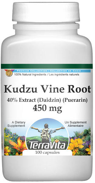 Extra Strength Kudzu Vine Root 40% Extract (Daidzin) (Puerarin) - 450 mg