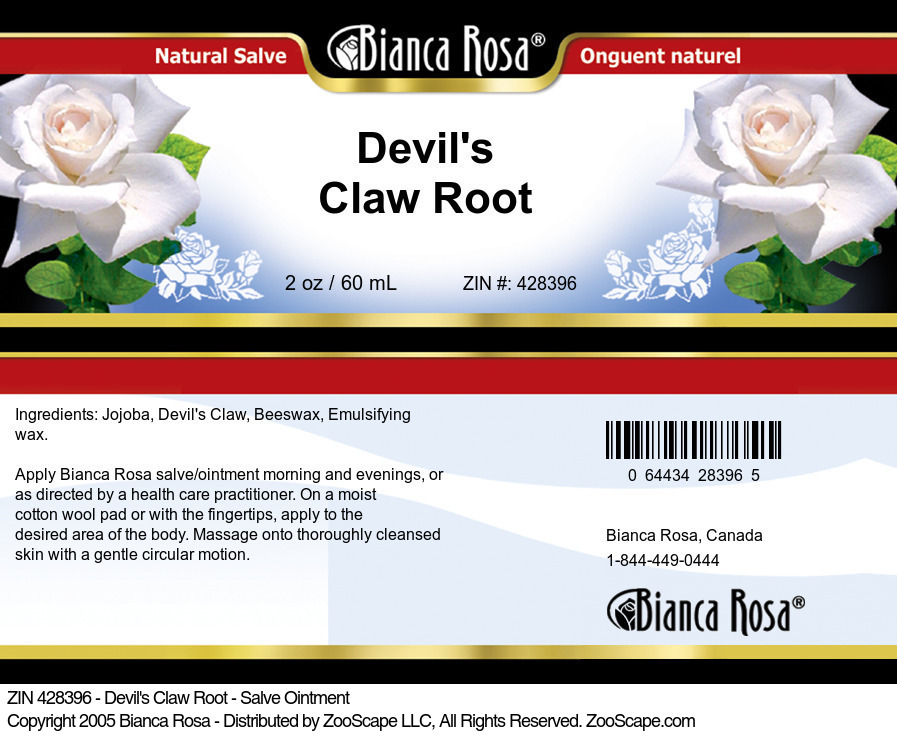 Devil's Claw Root - Salve Ointment - Label