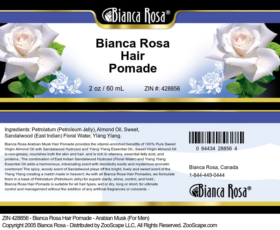 Bianca Rosa Hair Pomade - Arabian Musk (For Men) - Label