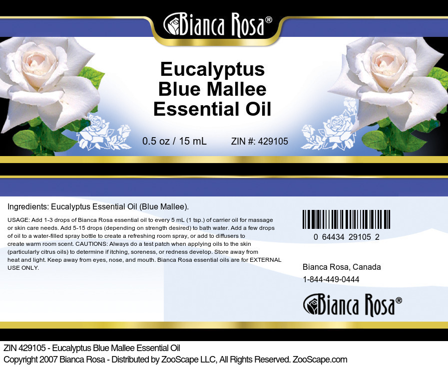 Eucalyptus Blue Mallee Essential Oil - Label