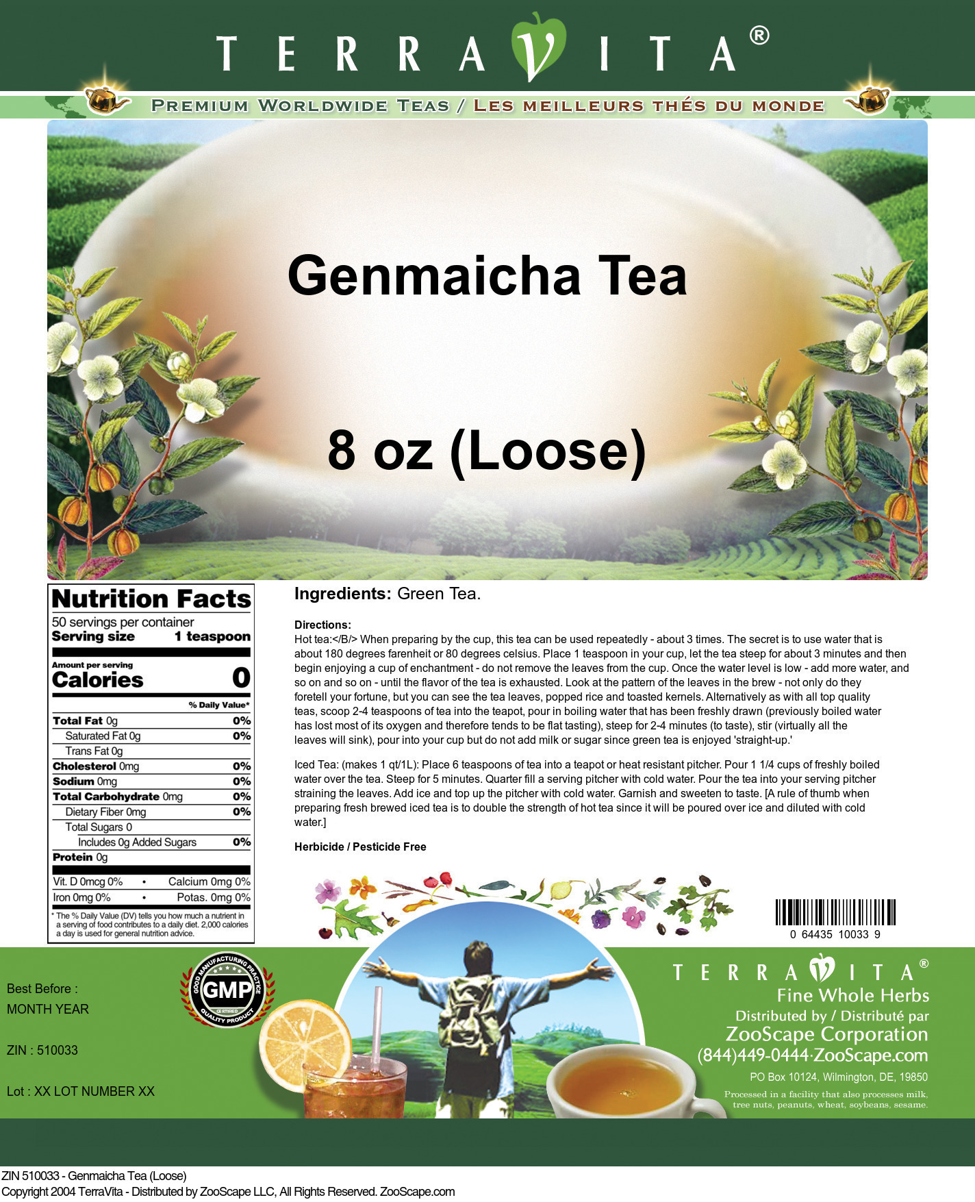 Genmaicha Tea (Loose) - Label