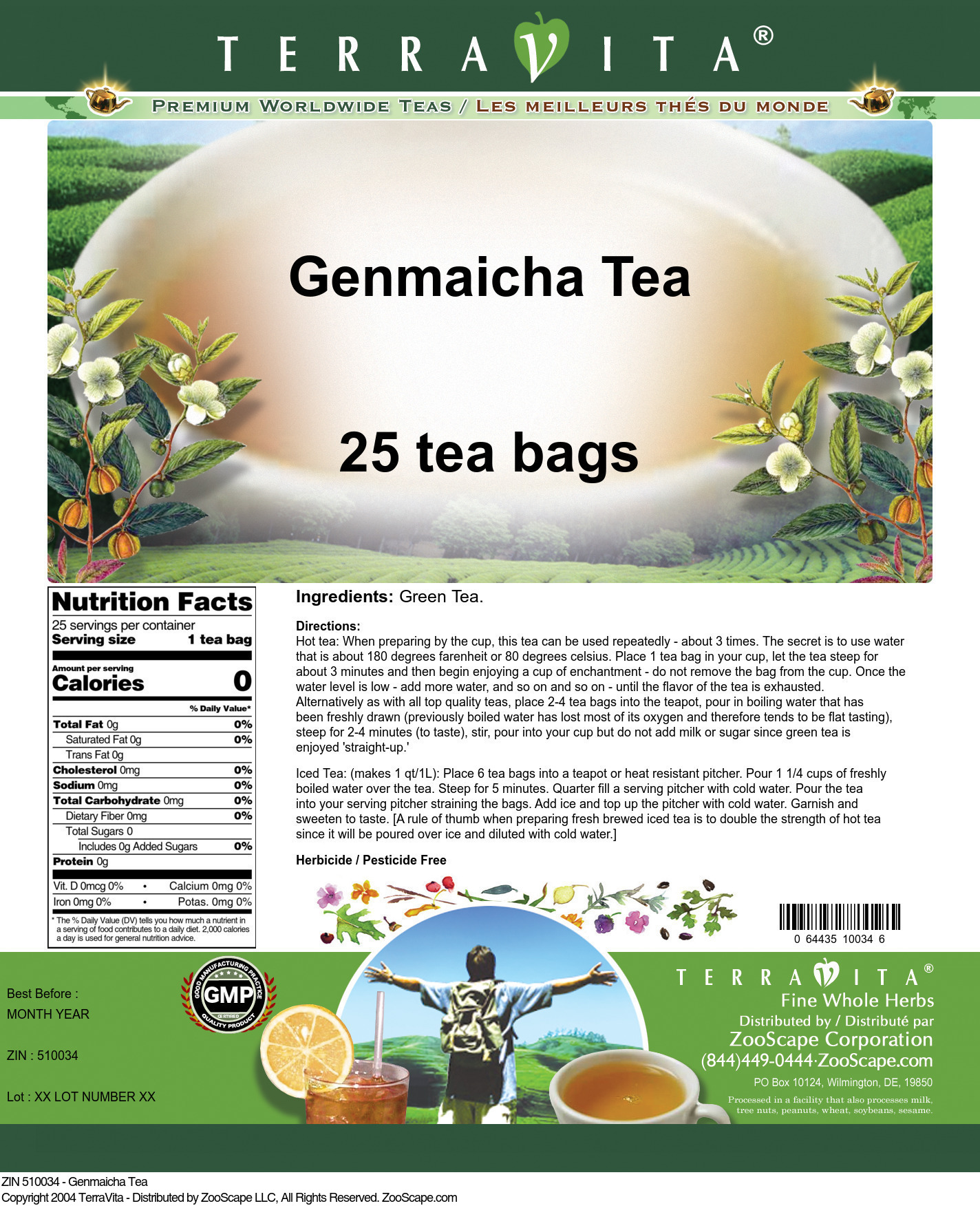 Genmaicha Tea - Label