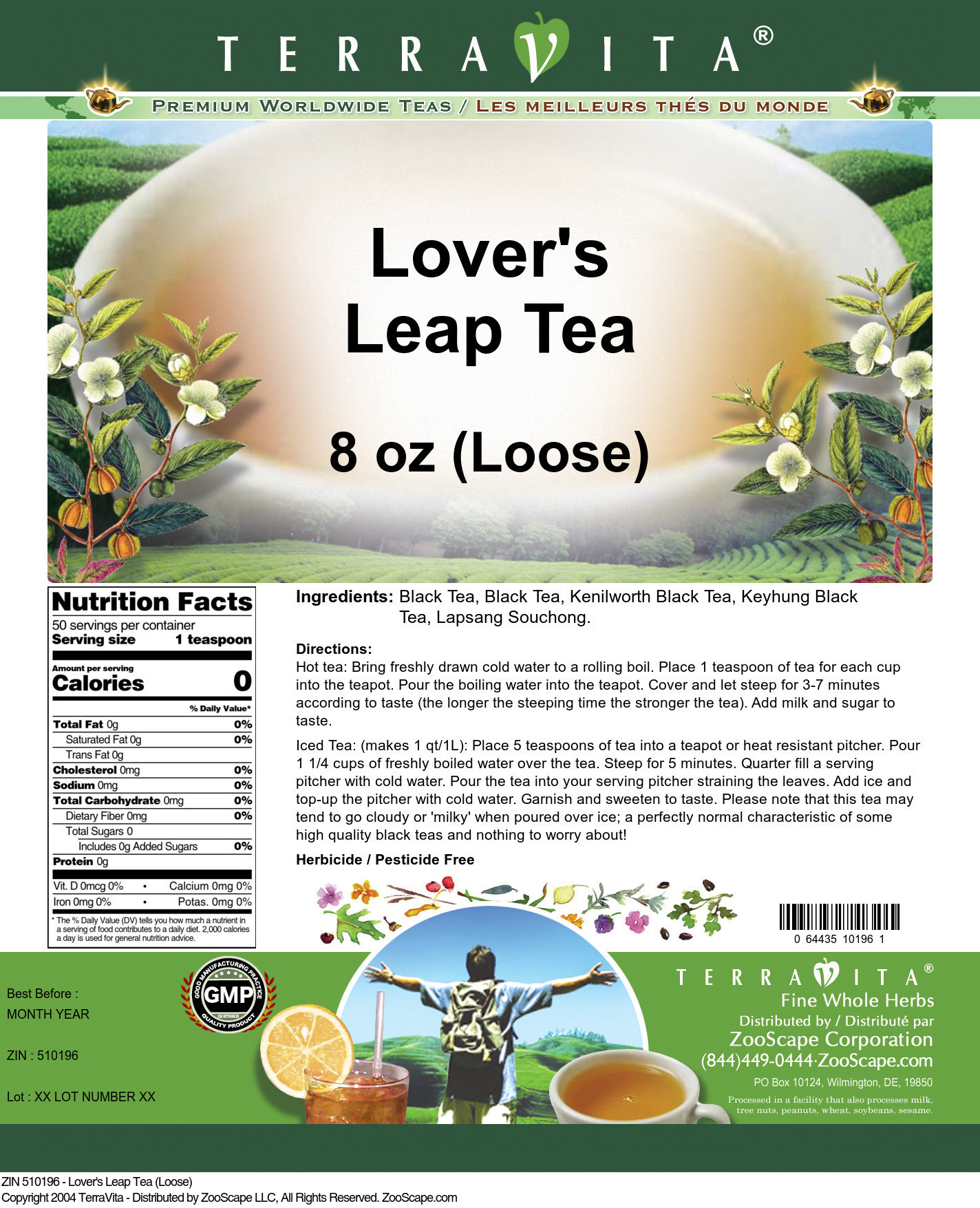 Lover's Leap Tea (Loose) - Label