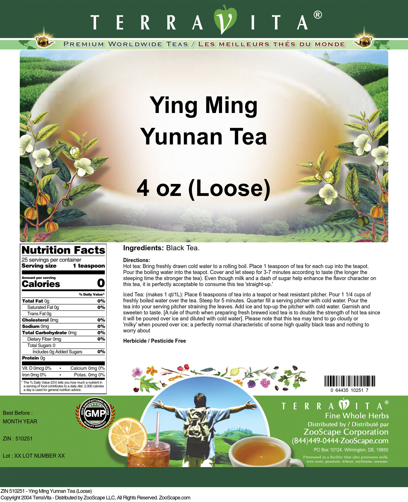 Ying Ming Yunnan Tea (Loose) - Label