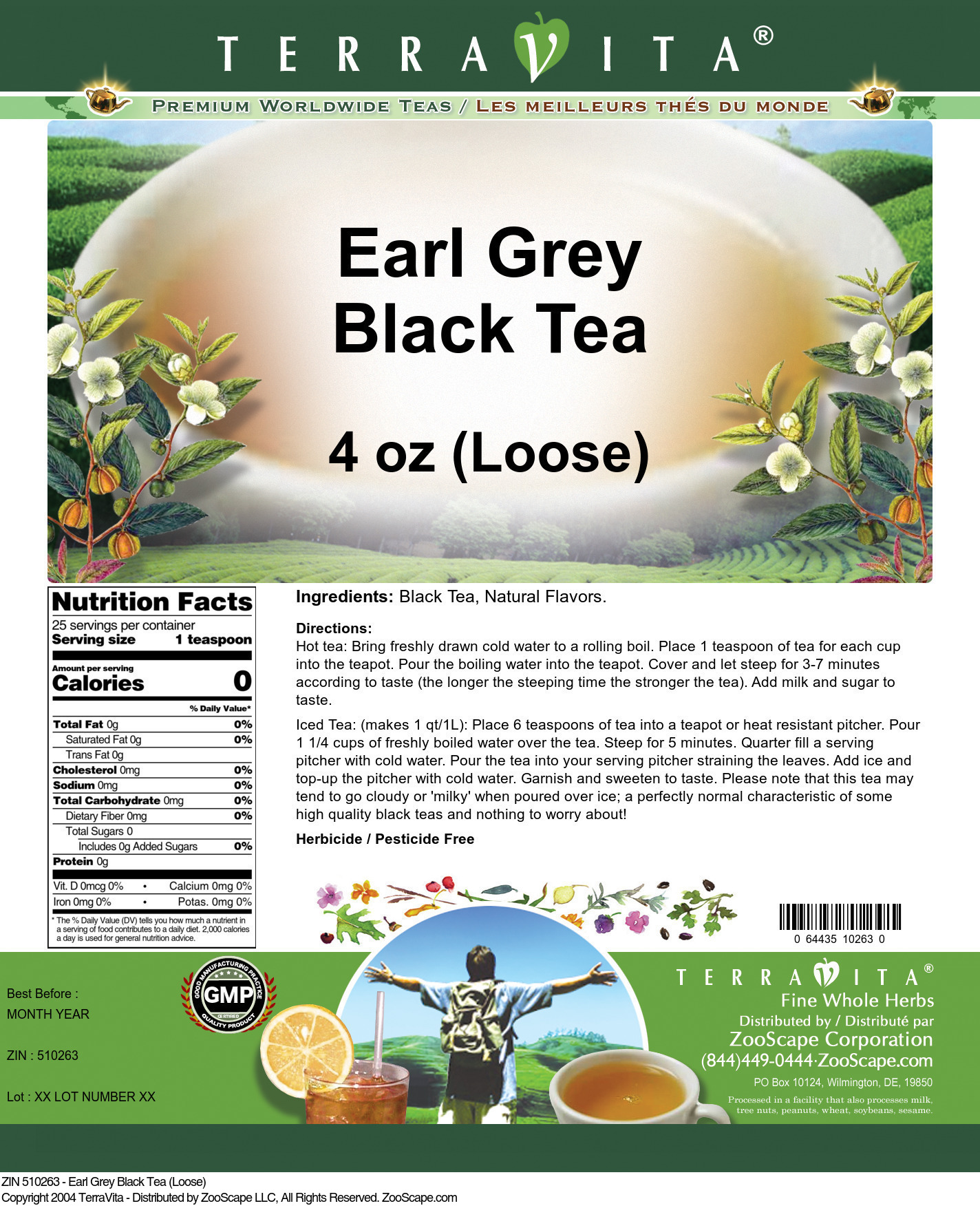 Earl Grey Black Tea (Loose) - Label