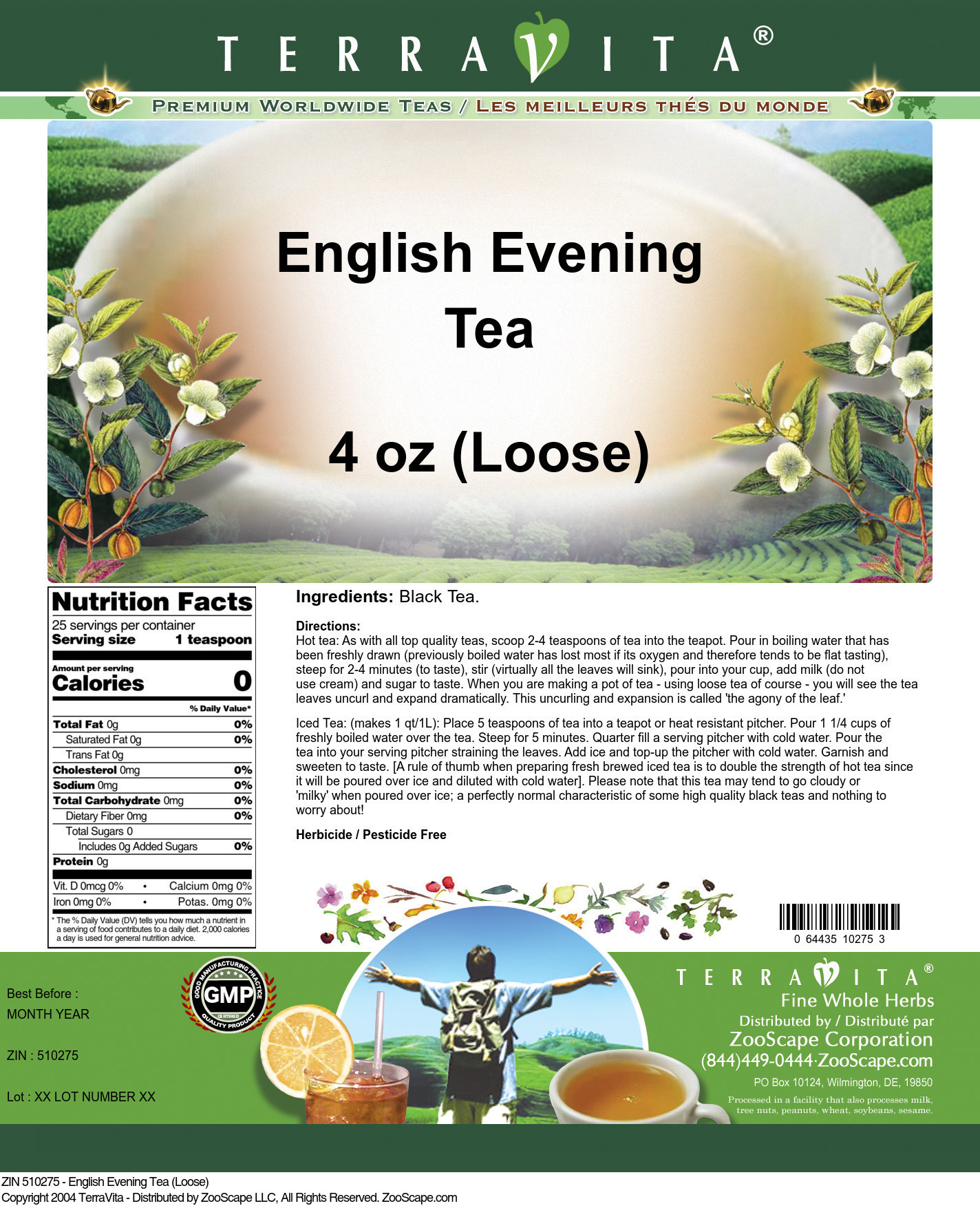 English Evening Tea (Loose) - Label