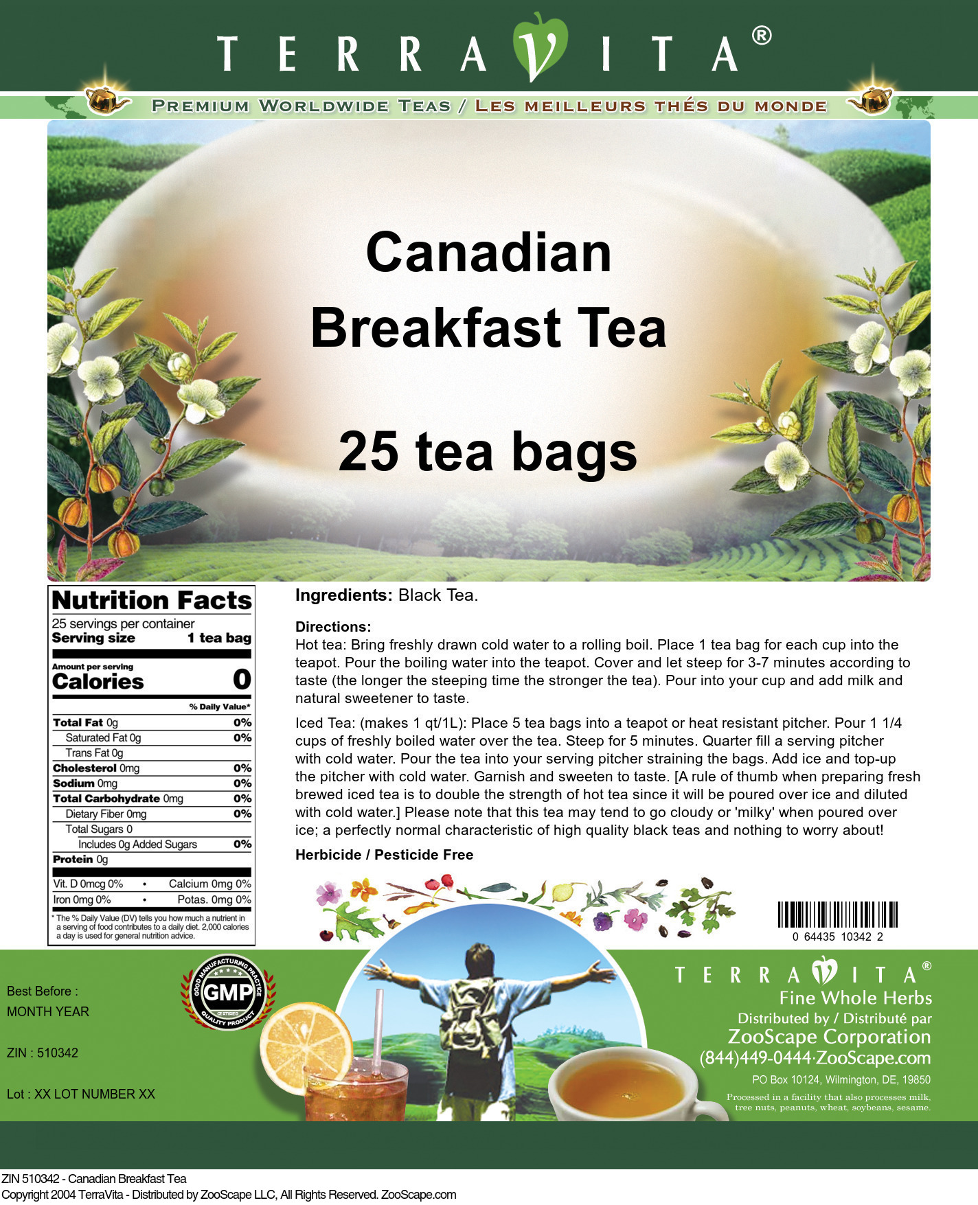 Canadian Breakfast Tea - Label