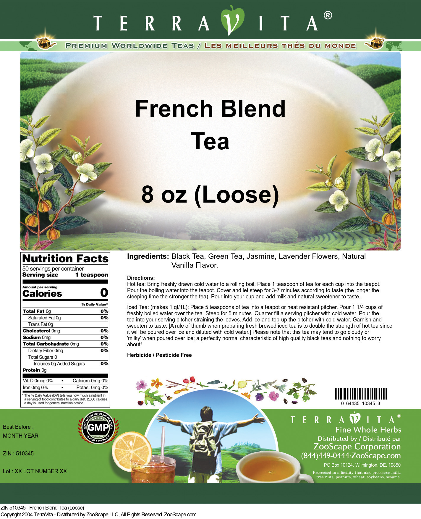 French Blend Tea (Loose) - Label