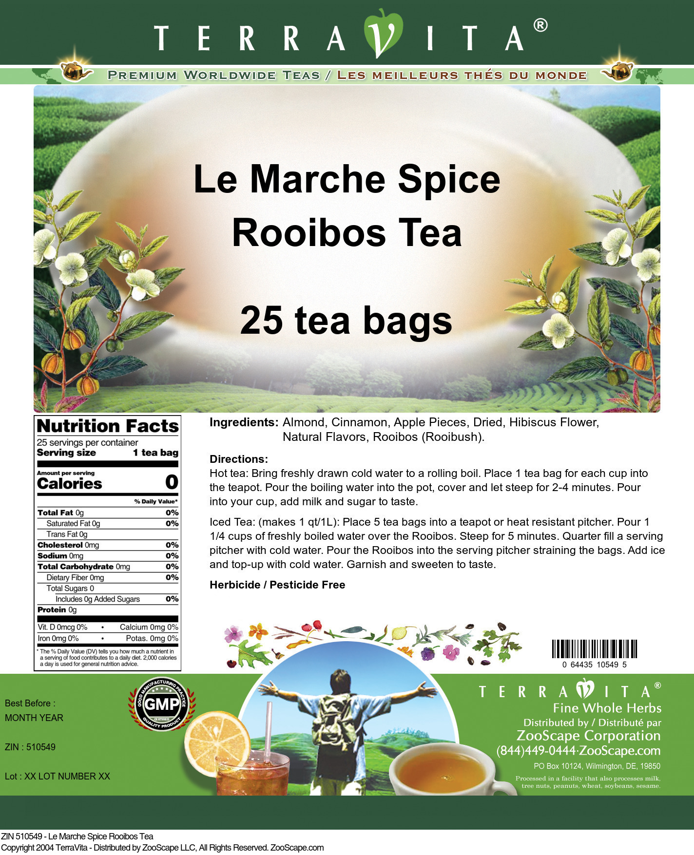 Le Marche Spice Rooibos Tea - Label