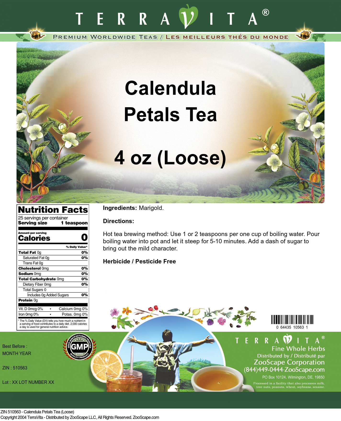 Calendula Petals Tea (Loose) - Label