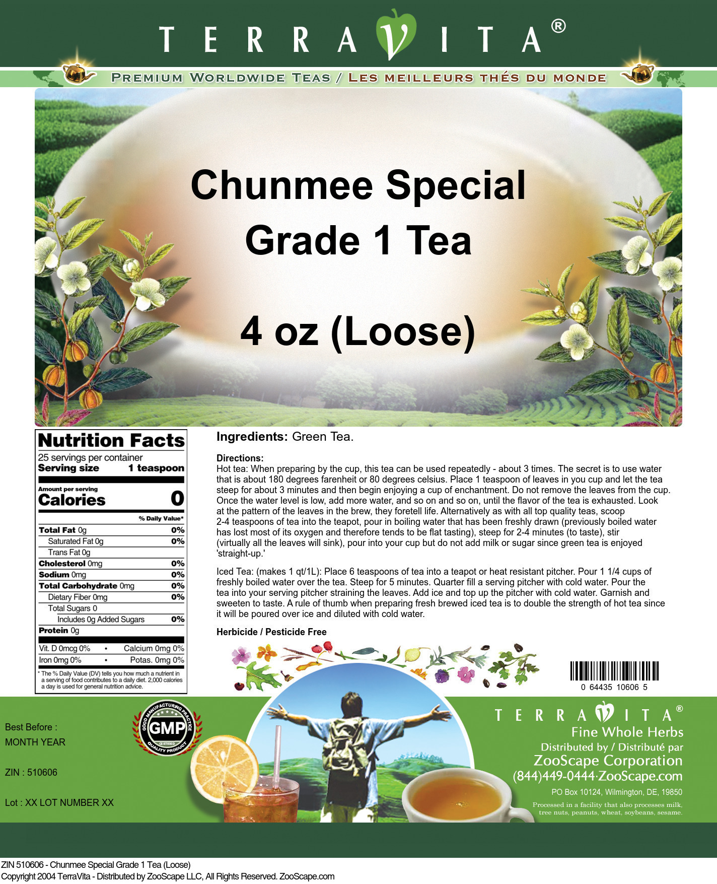 Chunmee Special Grade 1 Tea (Loose) - Label