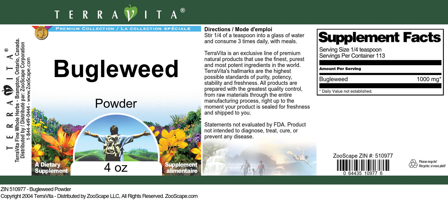 Bugleweed Powder - Label