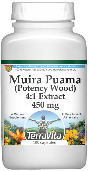 Extra Strength Muira Puama (Potency Wood) 4:1 Extract - 450 mg