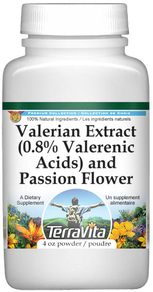 Valerian Extract (0.8% Valerenic Acids) and Passion Flower Powder