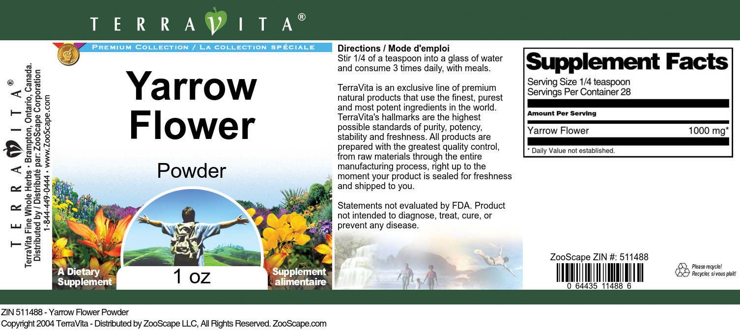 Yarrow Flower Powder - Label