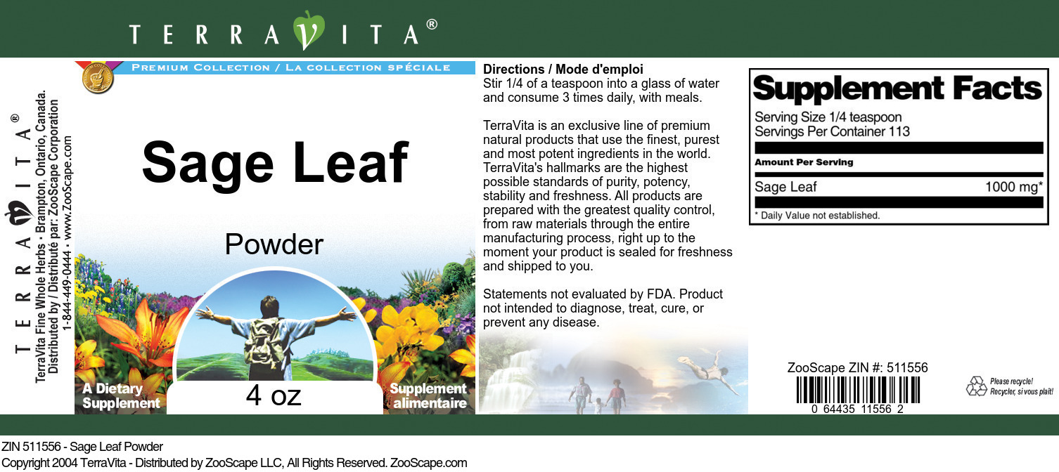 Sage Leaf Powder - Label