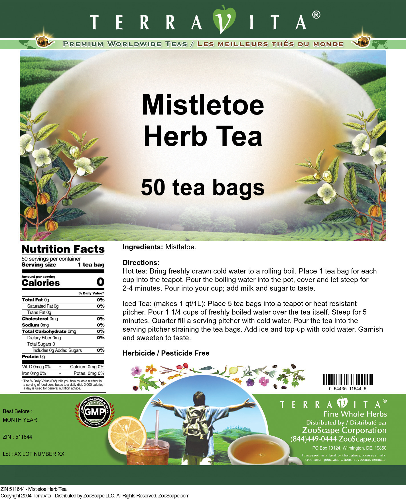 Mistletoe Herb Tea - Label