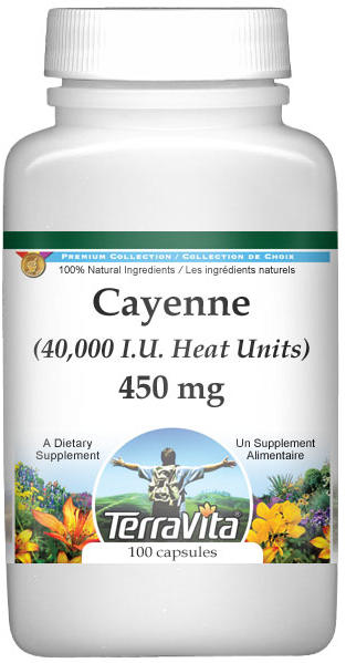 Cayenne (40,000 I.U. Heat Units) - 450 mg