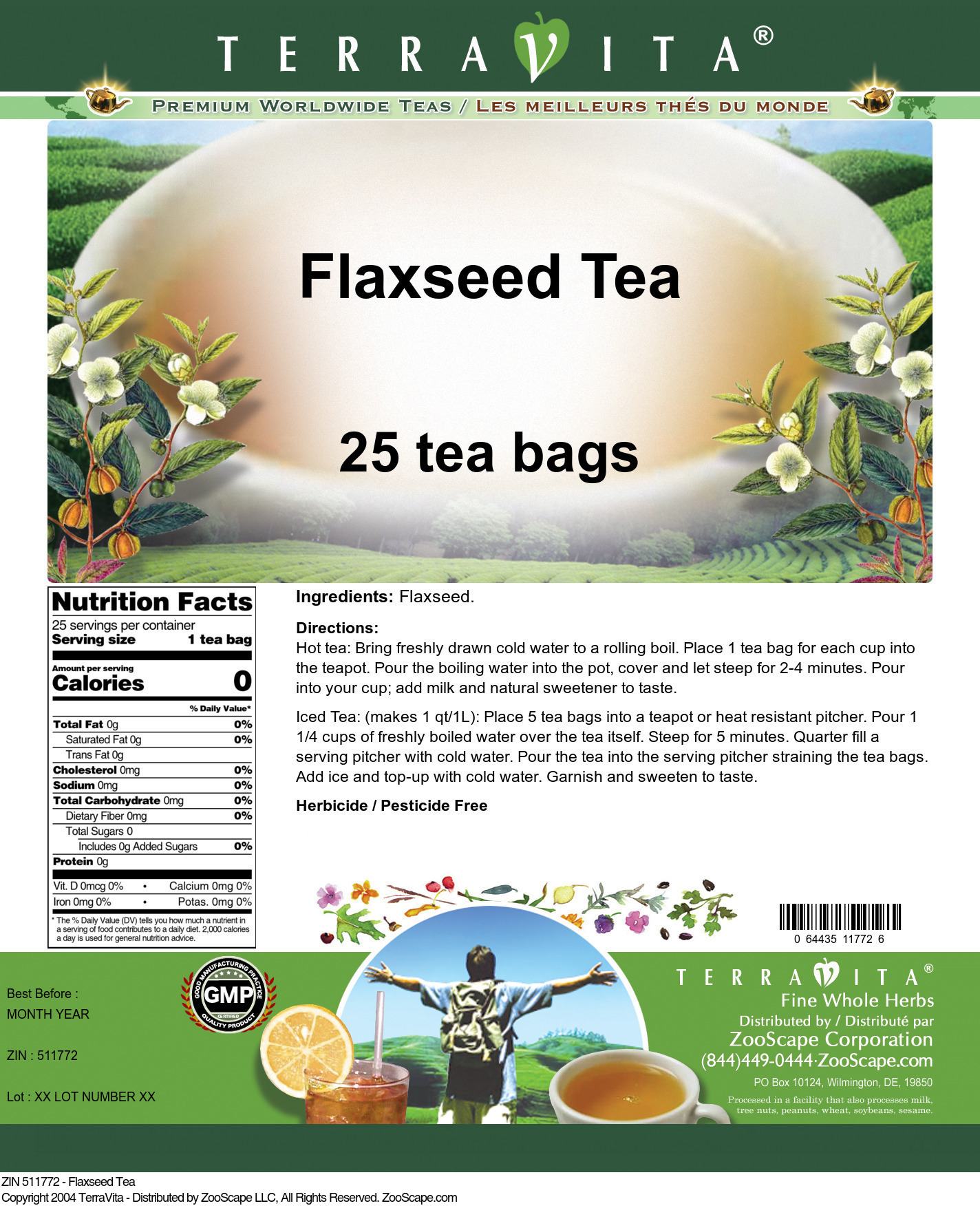 Flaxseed Tea - Label