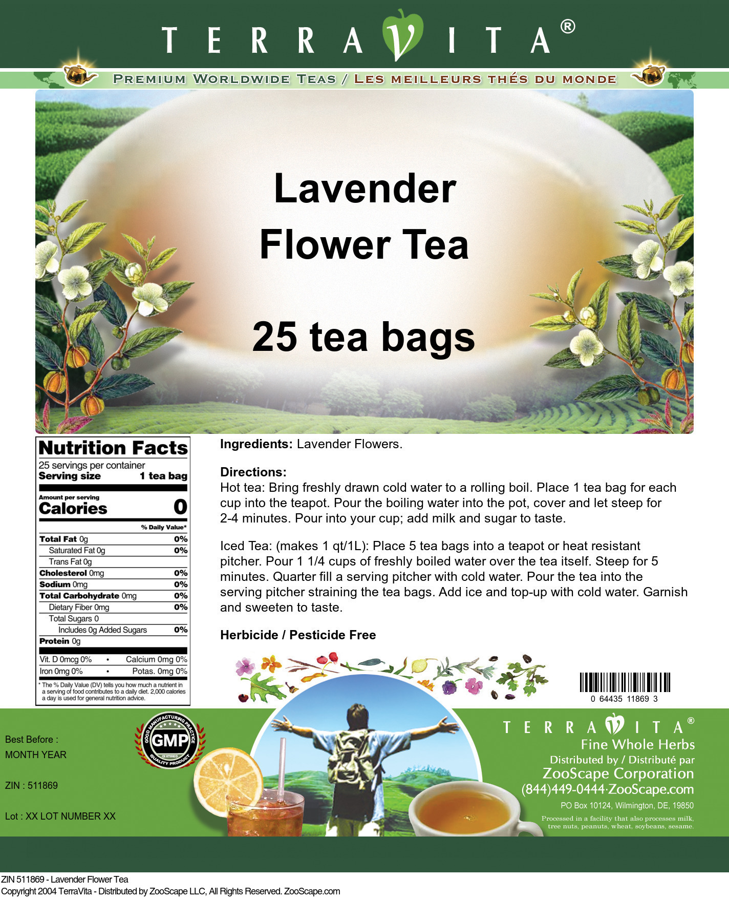 Lavender Flower Tea - Label