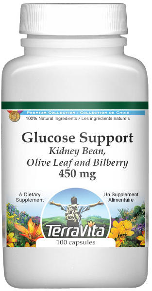 Glucose Support - Kidney Bean, Olive Leaf and Bilberry - 450 mg