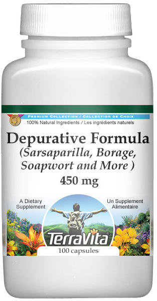 Depurative Formula - Sarsaparilla, Borage, Soapwort and More - 450 mg