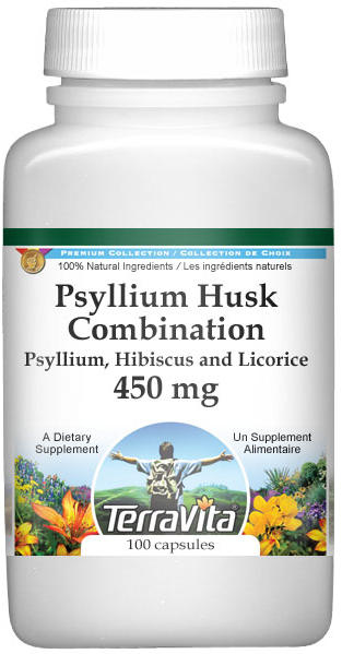 Psyllium Husk Combination - Psyllium, Hibiscus and Licorice - 450 mg