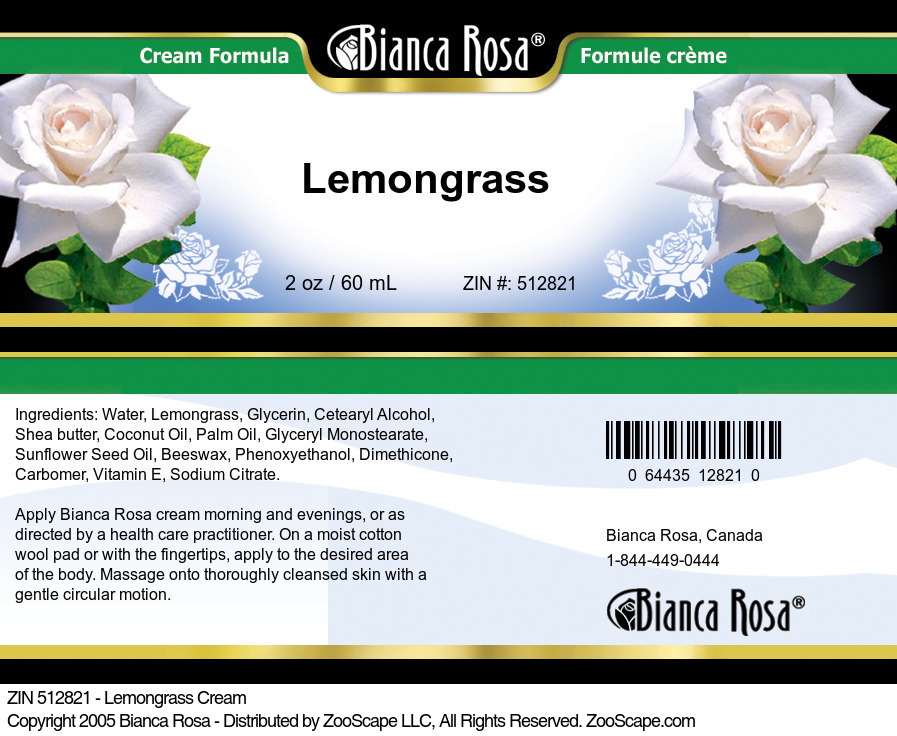 Lemongrass Cream - Label