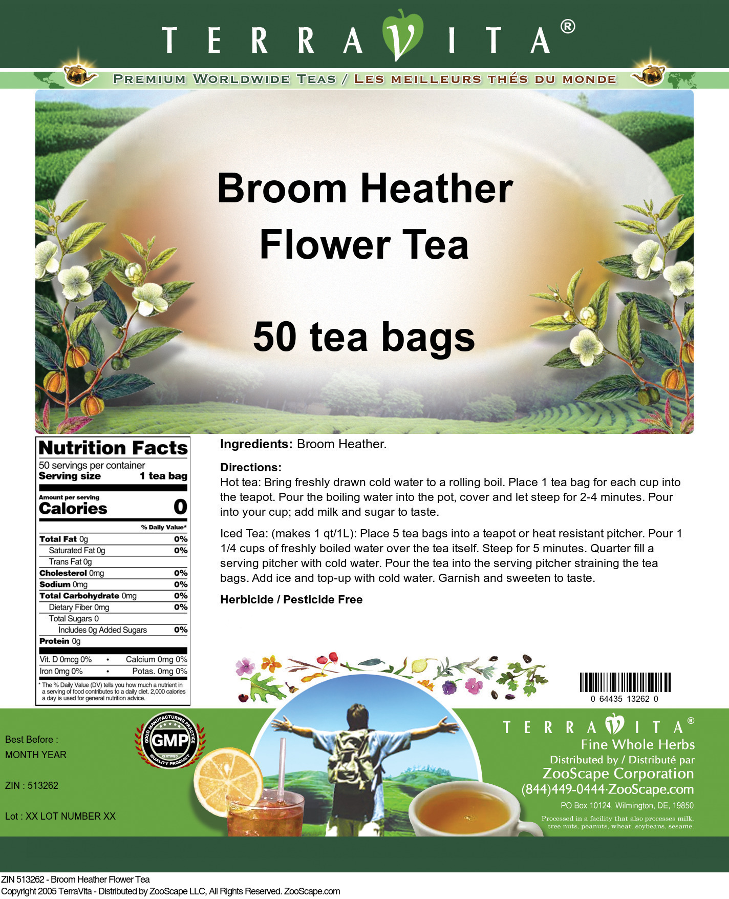 Broom Heather Flower Tea - Label