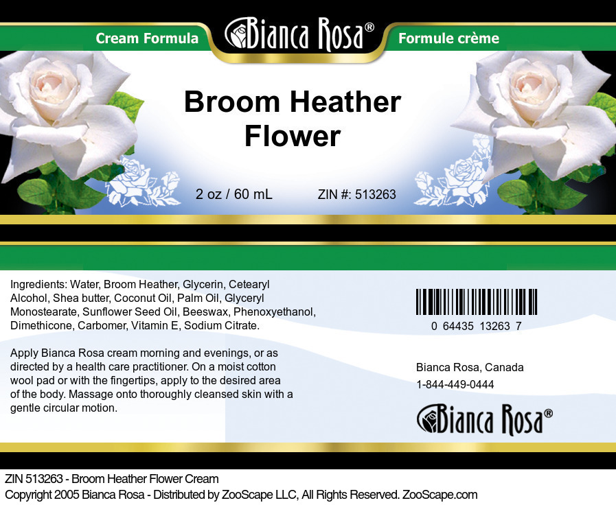 Broom Heather Flower Cream - Label