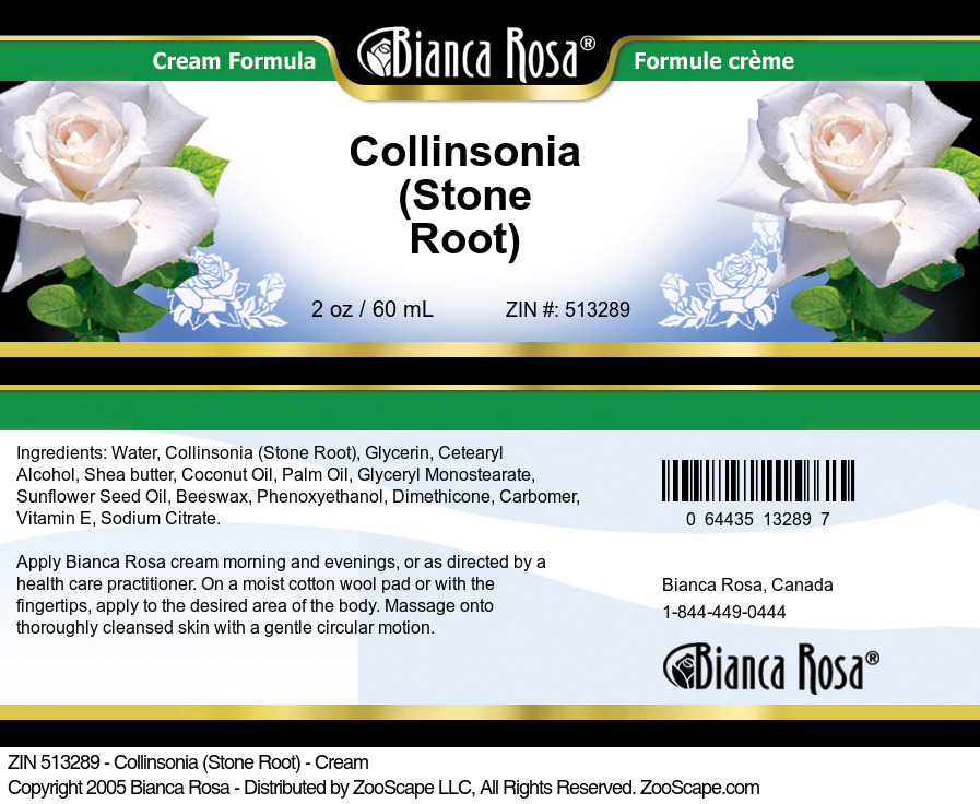 Collinsonia (Stone Root) - Cream - Label