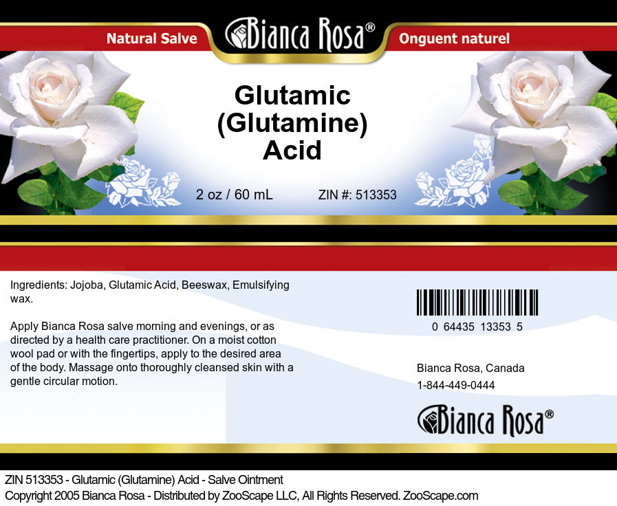 Glutamic (Glutamine) Acid - Salve Ointment - Label