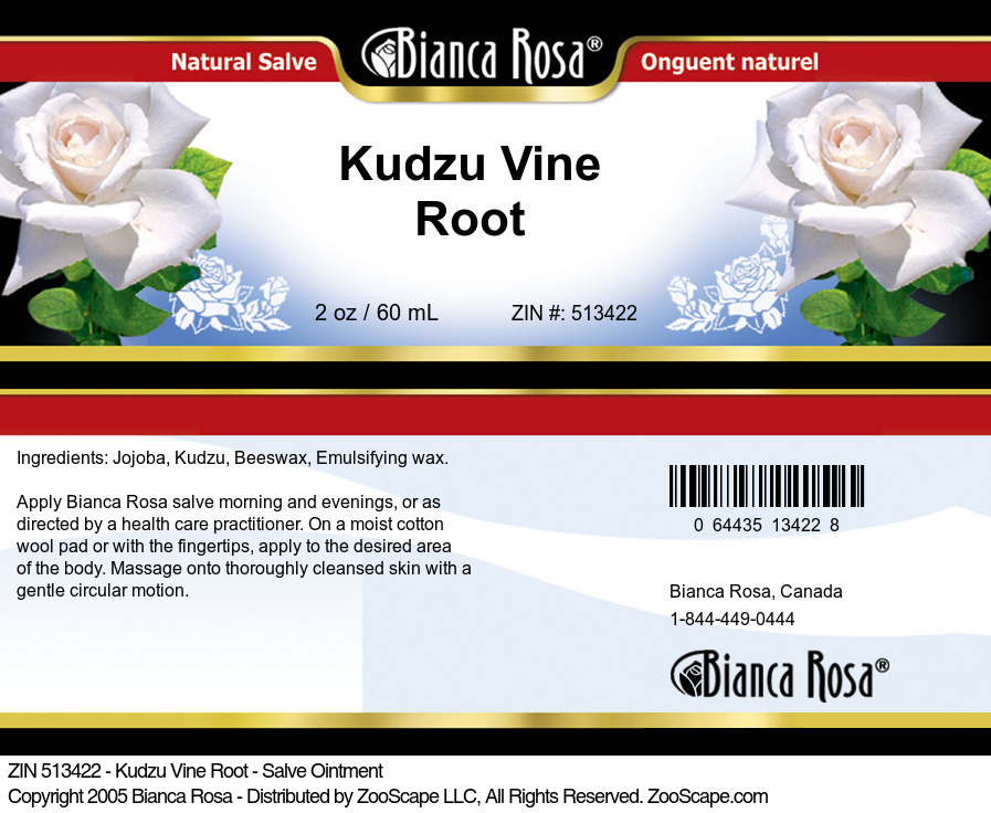 Kudzu Vine Root - Salve Ointment - Label