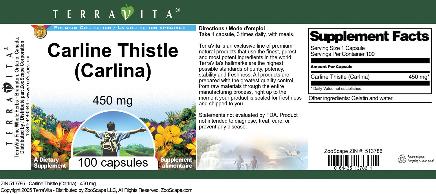 Carline Thistle (Carlina) - 450 mg - Label