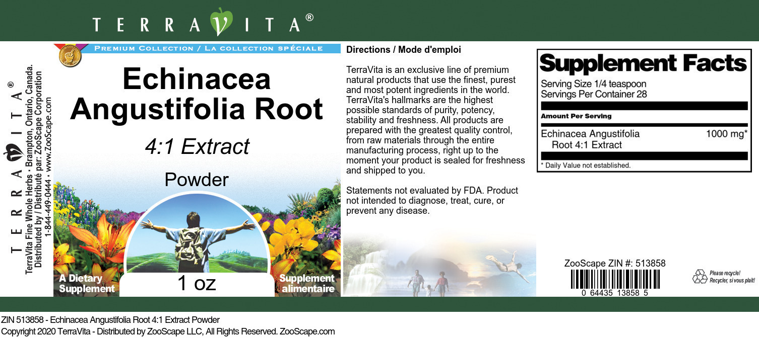 Echinacea Angustifolia Root 4:1 Extract Powder - Label