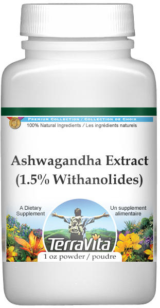 Ashwagandha (Indian Ginseng) Extract (1.5% Withanolides) Powder