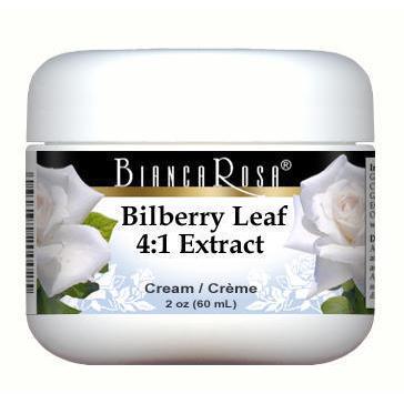 Extra Strength Bilberry Leaf 4:1 Extract Cream - Supplement / Nutrition Facts