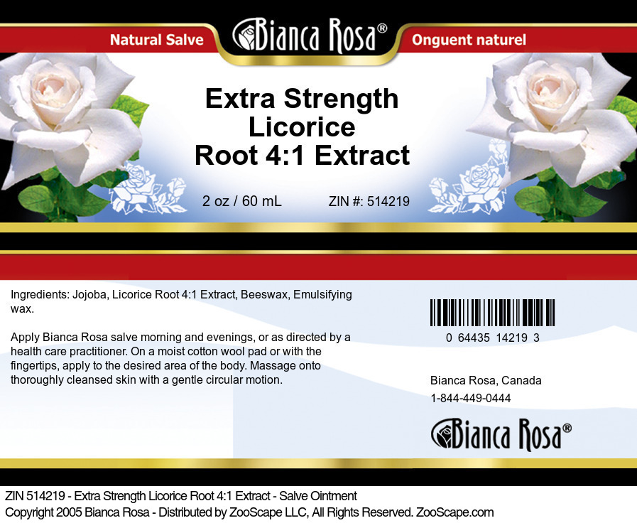 Extra Strength Licorice Root 4:1 Extract - Salve Ointment - Label