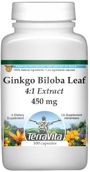 Extra Strength Ginkgo Biloba Leaf 4:1 Extract - 450 mg