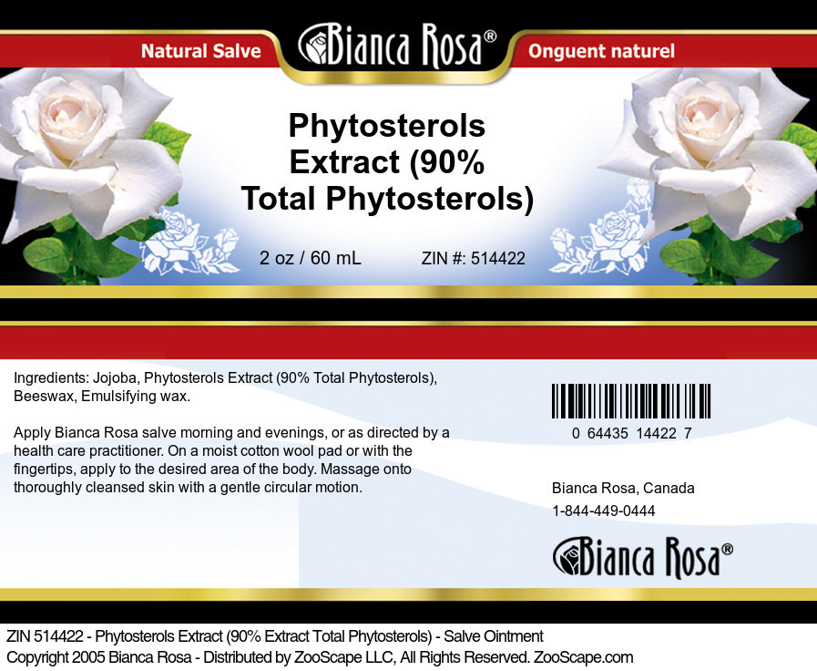 Phytosterols Extract (90% Total Phytosterols) - Salve Ointment - Label