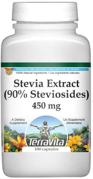 Stevia Extract (90% Steviosides) - 450 mg