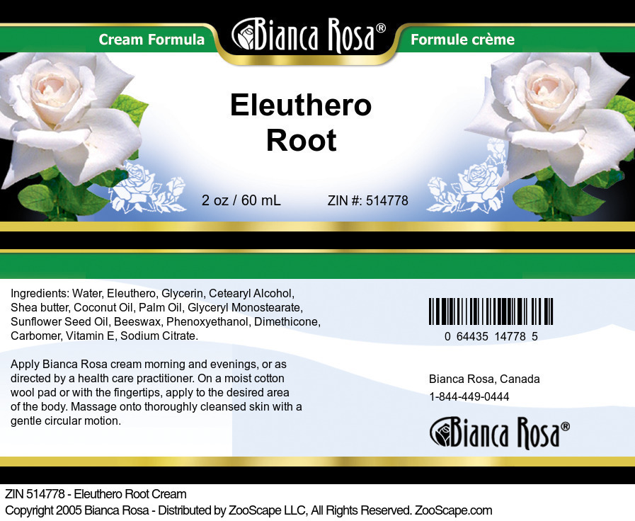 Eleuthero Root Cream - Label