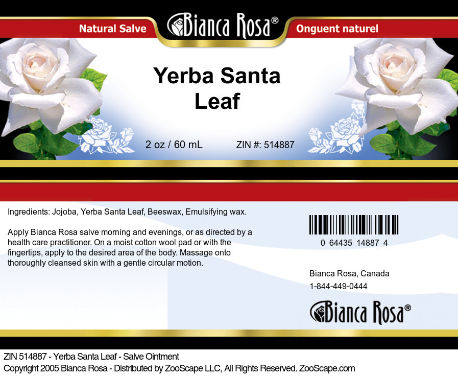 Yerba Santa Leaf - Salve Ointment - Label