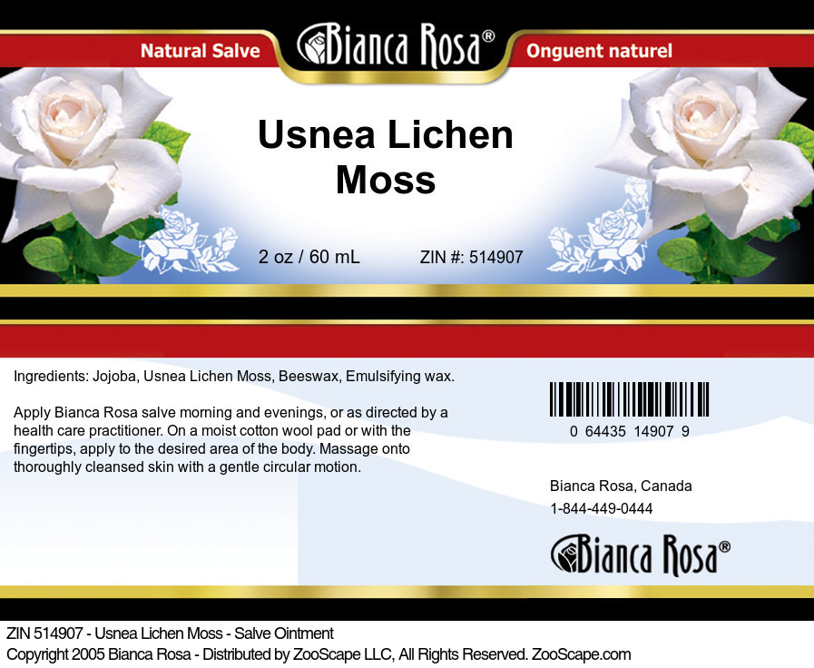 Usnea Lichen Moss - Salve Ointment - Label